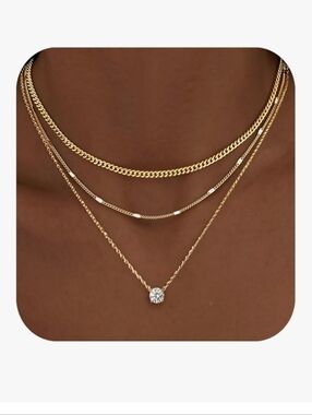 Gold Layered Cubic Zirconia Pendant Necklace - Women Jewelry